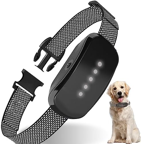 Bark Collar, Dog Bark Collar for Small, Medium and Large Dogs, with 5 Adjustable Sensitivity Beeps Vibration Shock, Waterproof Rechargeable Smart Bark Collar (Black)