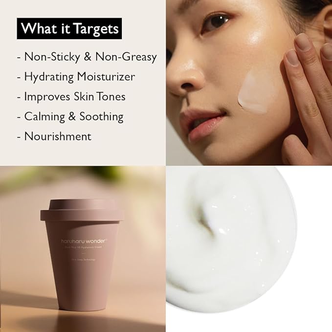 HARUHARU wonder Black Rice 10 Hyaluronic Cream, 3.0 fl oz, Face Moisturizer, Vegan, Cruelty Free, Daily skincare, Korean Skincare