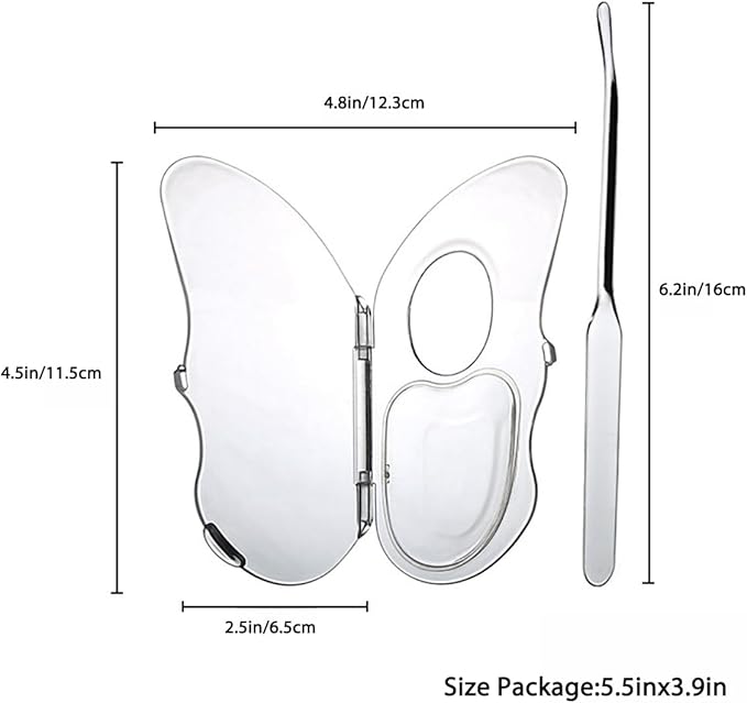 2 Set Makeup Mixing Palette, Acrylic Collapsible Makeup Palette Tray, Handheld Nail Art Transparent Palettes with Stirring Spatula for Foundation Make-up, Makeup Artist and Beginner