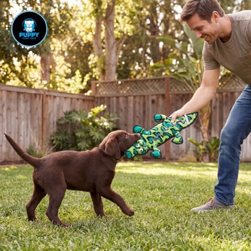 5-Piece Dog Toy Set – Tough Alligator Tug Toy, Plush Hedgehog with Internal Spiky Ball & Tennis Balls – Interactive Toys for Teething, Fetch & Training – Gifts for All Dog Sizes