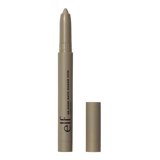 e.l.f. No Budge Matte Shadow Stick, One-Swipe Cream Eyeshadow Stick, Long-Wear & Crease Resistant, Matte Finish, Vegan & Cruelty-Free, Trift Shop