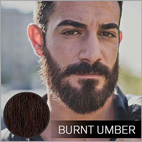 VOLT Grooming Temporary Instant Beard Color Single Pack - Quick Drying Plant Based Hypoallergenic Brush on Color for Beards, Mustaches, and Eyebrows - 0.35 Fl Oz (10 ml), Burnt Umber (Deep Dark Brown)