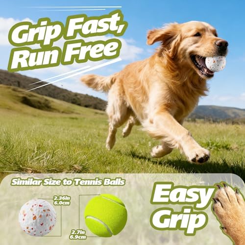 FOXMM E-TPU Dog Balls 3 Pack - Interactive Tennis Balls Alternative
