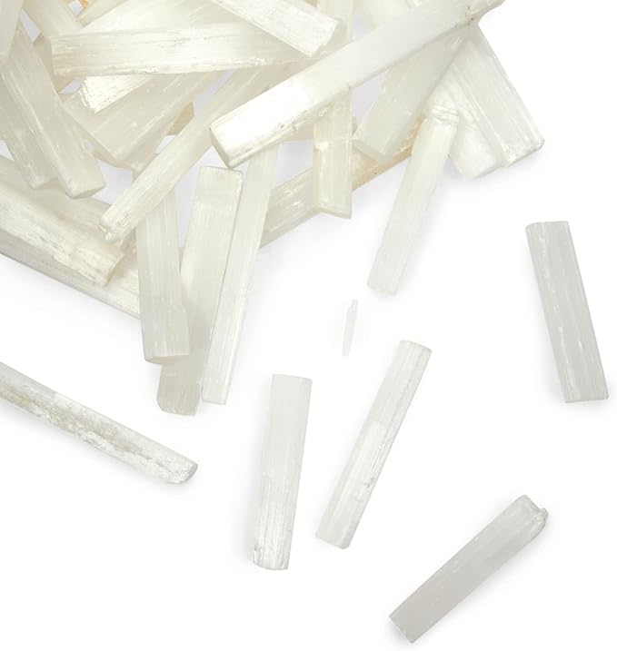Selenite Crystal Wands - Energy Clearing Meditation Set & Bulk Selenite Sticks - Chakra Balancing Healing & Crystals and Healing Stones - Raw Bulk Sticks - 3-5 in, 3 Lb