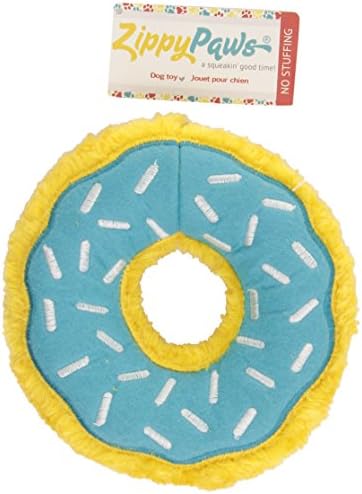 ZippyPaws Donutz No Stuffing Dog Toys to Keep Them Busy - Blueberry Donut