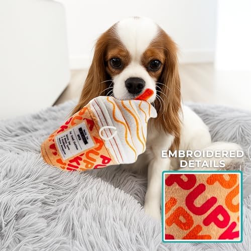Haute Diggity Dog Pupkin' Donuts Iced Coffee Cup Plush Dog Toy Funny Parody