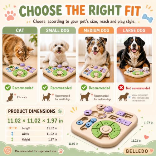 Interactive Dog Puzzle Toys for Smart Dogs - Mental Stimulation Puzzle Toys for Small & Medium Dogs, Treat Dispensing Dog Enrichment Toys for Beginner Dogs