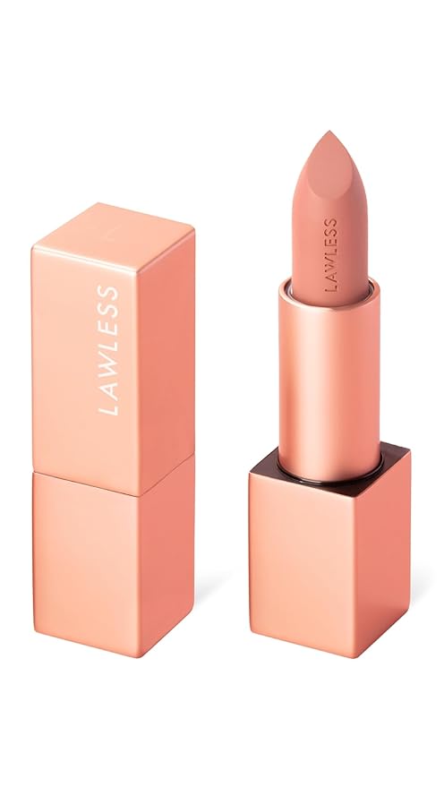 Lawless Women's Forget the Filler Lip-Plumping Line-Smoothing Satin Cream Lipstick, Wedding Day, Pink, 0.1 Ounce