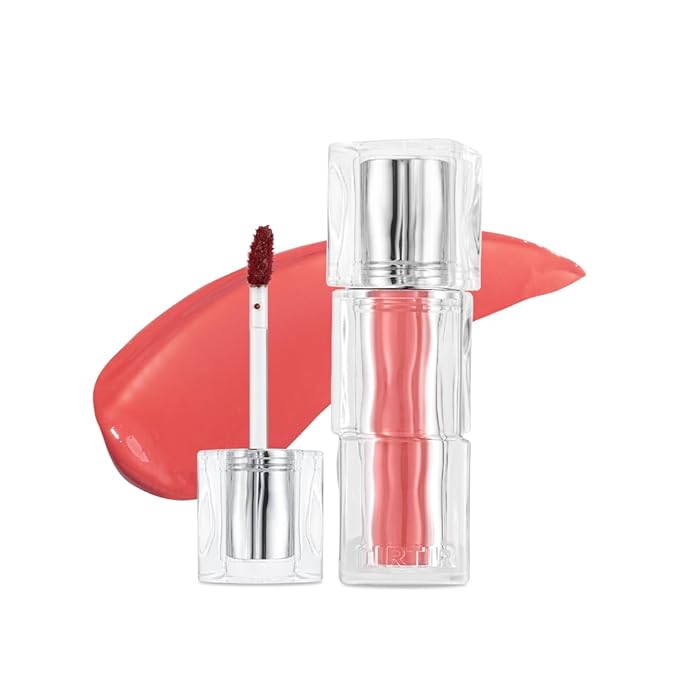 TIRTIR [*Mini Size Waterism Tinted Lip Gloss #02 Merry Coral, 0.06 Fl Oz – Kiss Ready Lipgloss, 12H Long Lasting Non Sticky Natural Tinted Glow Korean Multiuse Cheek and Lip Tint for Women gift