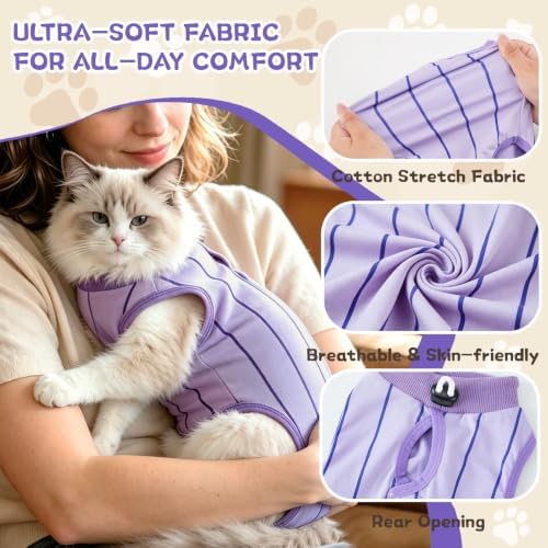 EMUST Cat Recovery Suit, Cat Surgery Recovery Suit Female for Wound Care
