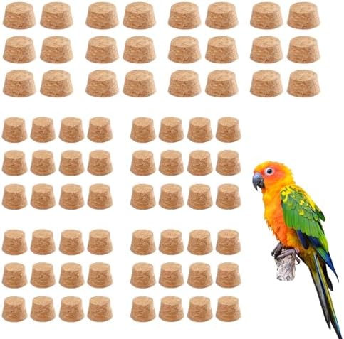 72 Detachable Corks for Bird Chew Toys - 24 Large & 48 Small Natural Cork Parts, Relieve Boredom & Anxiety, Foraging Toys, for Parakeet, Cockatiel, Conure, Budgie, Lovebird