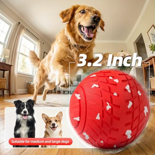 Diman Interactive Dog Balls Toys: 3.2 inch Automatic Moving Dog Toys, Red