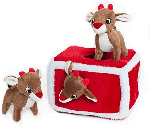 ZippyPaws Burrow Interactive Dog & Puppy Toys for Boredom- Reindeer Pen