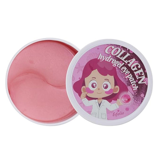 esfolio Hydrogel Eye Patch Collagen 60 Patch – Under Eye Gel Patches for Puffiness and Tired Eyes – Soothing Cooling Care – Korean Skincare Eye Mask – Lightweight Hydration