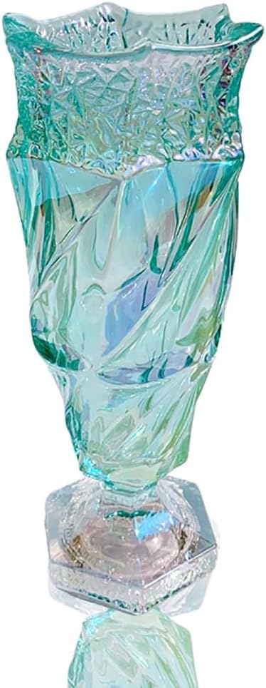 Glass Flower vase 2.4lb 9.5inch,Bohemian Style, for Centerpieces,Wedding,Home Decor Glass Vase (Sparkling Green)