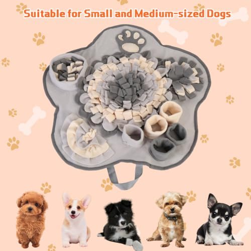 Snuffle Mat for Small Medium Dogs Nose Smell Training, Light Grey