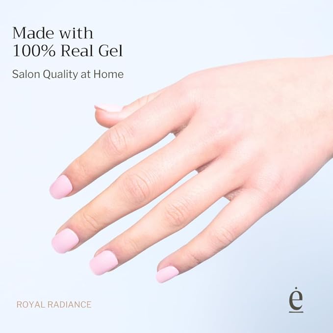 34 Piece Fully Cured Gel Nail Strips With No UV Light Needed, 14+ Days Gel Nail Polish Stickers, Salon Quality, Easy to Apply & Remove – Toxin Free, No Damage (Royal Radiance)