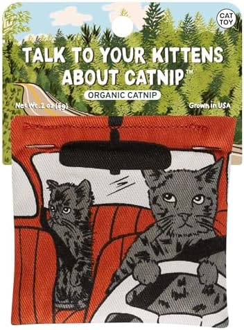 Blue Q Catnip - Cute Cat Toys for Biting w/Funny Graphics - Talk to Kitten