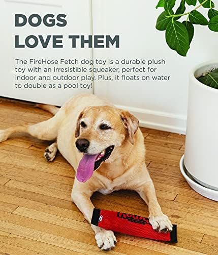 Outward Hound Firehose Tough Chew Fetch Dog Toy, Squeaks & Floats, 10"