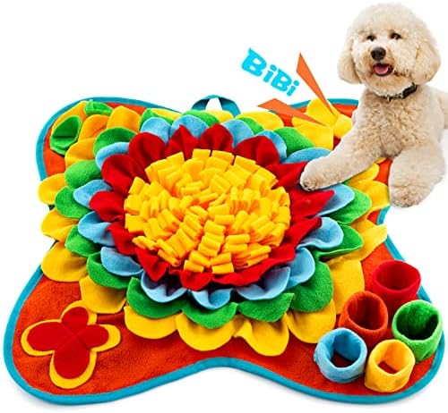 Snuffle Mat for Dogs Pet Treats Feeding Mat for Small/Medium Breed Dogs Non-Slip/Portable/Durable Interactive Dog Puzzle Toys Encourages Natural Foraging Skills (Blue)