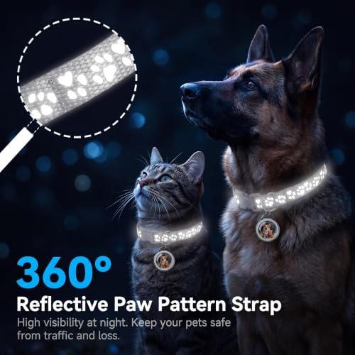 GPS Tracker for Dogs & Cats Smart Collar Real-Time Tracking No Monthly Fee | Dual System Compatible, IP68 Waterproof, 10+ Months Steady Operation, 360° Reflective Ultra-Light Collar For All Size Pets