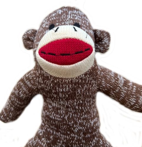 Vibrant Life Playful Buddy Sock Monkey Squeaky Dog Toy for Small to Medium Size Dogs, Colors May Vary, Washable