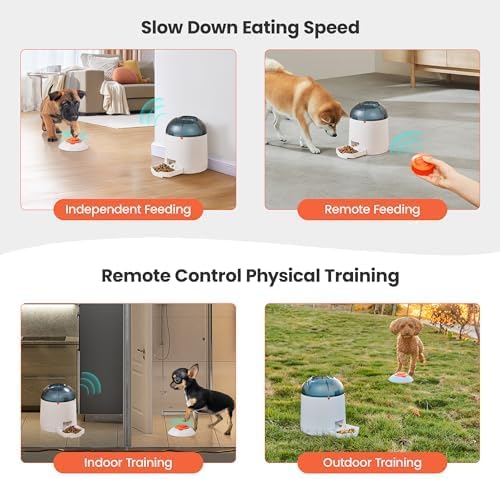 Potaroma Dog Puzzle Feeder Toy, Interactive IQ Training | Electronic Treat Dispenser, Automatic Rechargeable With Remote for Food Dispensing, All Breeds, 280ml Capacity