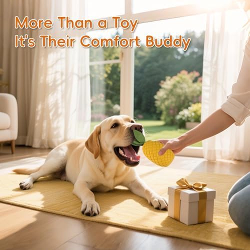 Pineapple Dog Toy for Aggressive Chewers, Tough Rubber