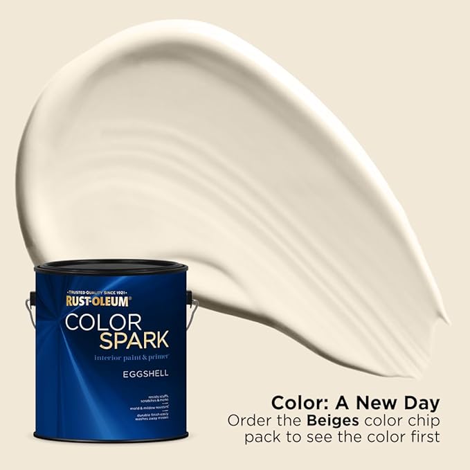 Rust-Oleum Color Spark Interior Paint and Primer in One, Eggshell, A New Day, 1 Gallon