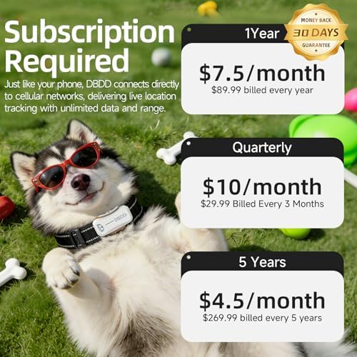 DBDD Dog GPS Tracker, AI Tracker Collar with Virtual Fence & Health Monitoring - Real Time Location Tracker for Escape Artists, Electronic Fence Collar for Medium to Large Dogs, iOS and Android