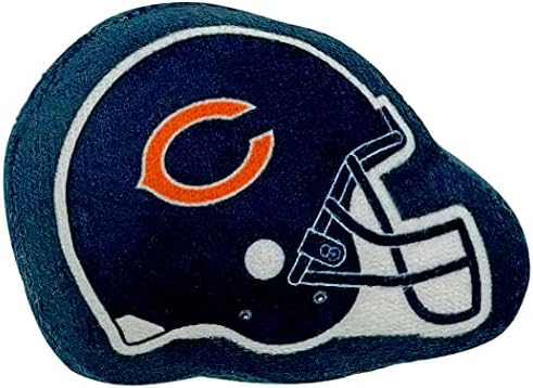 Best Plush CAT Toy - NFL Chicago Bears Complete Set of 3 piece Cat Toys Filled with Fresh Catnip. Includes: 1 Helmet Cat Toy, 1 Football Cat Toy with Feathers & 1 Beer Bottle. Beautiful Team Logos