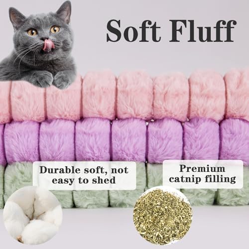 Cat Kicker Toy 3 PCS, Quiet Cat Catnip Toys for Indoor Cats