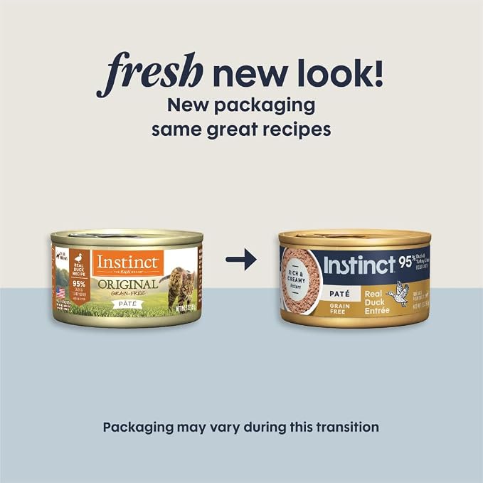 Instinct Original Pate Wet Cat Food, Grain Free Recipe - Real Duck, 3 oz. Cans (Pack of 24) | Rich & creamy pate texture, high protein, real duck, whole-food ingredients, grain-free, hydration support