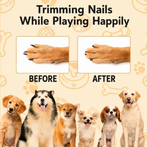 Dog Nail File Toy, 3-in-1 Interactive Treat Puzzle & Nail Grinder Alternative, Adjustable Bamboo Enrichment Feeder for Anxious Dogs