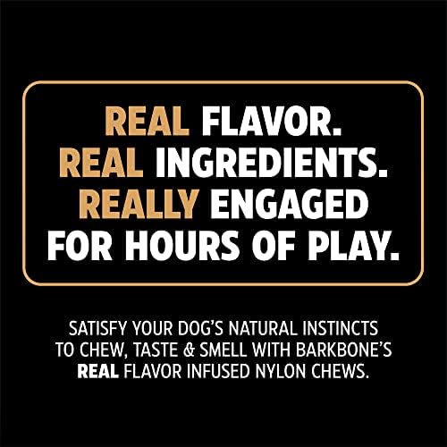 Pet Qwerks Original BarkBone - Nylon Dog Bone for Aggressive Chewers - Bacon Flavor - 7.75" (Pack of 3)