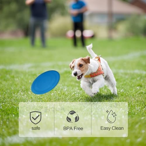 Dog Flying Disc, 2 Pack Dog Frisbee Toy Gift Set for Medium & Large Dogs