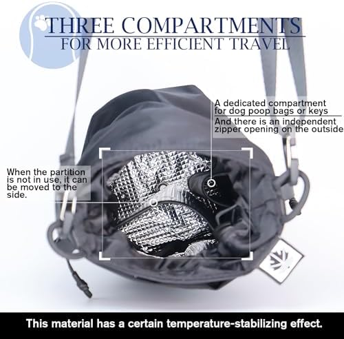 Multi-Function Crossbody Bag - Dog Walking Bag with Built-in Poop Bag Dispenser, Insulated Water Bottle Carrier & Waterproof Treat Pouch, Travel Toiletry Organizer for Pet Training, Hiking, Daily Use