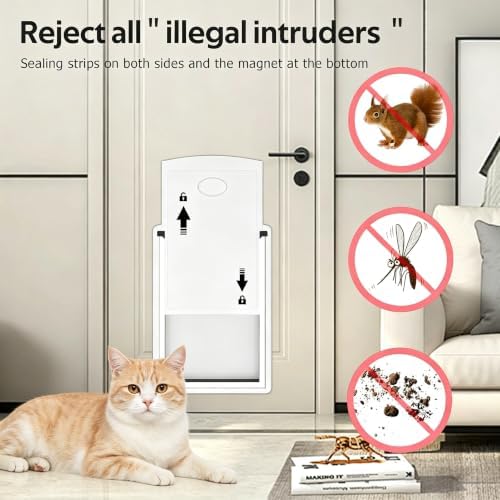 Cat Door for Exterior & Interior Doors with Steel Frame