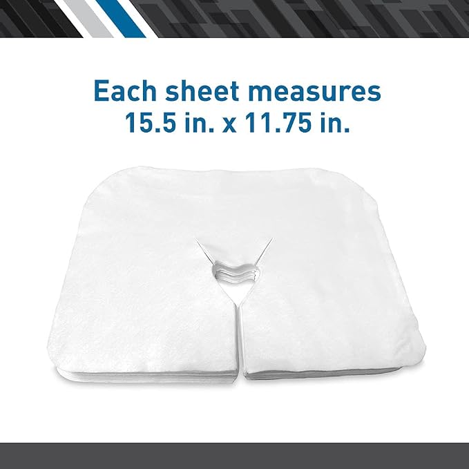 BodyMed Disposable Face Cradle Covers - 12 Pack of 100 Sheets - Medical-Grade, Ultra Soft, Luxurious, Non-Sticking Massage Face Covers/Headrest Covers for Massage Tables & Massage Chairs