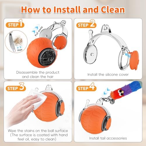 UPSKY Interactive Cat Toy, Smart Moving Cat Ball Toys for Indoor Cats