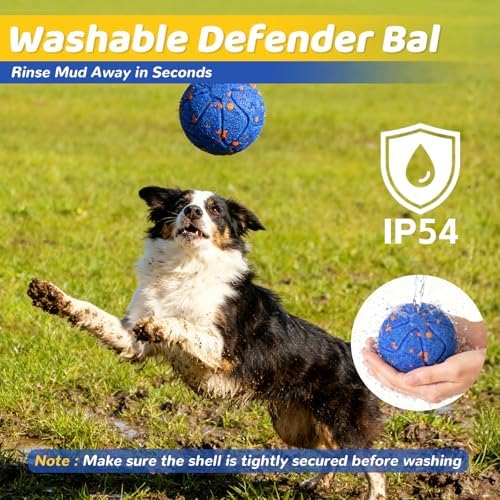 Interactive Dog Ball for Large Dogs - Dog Toys for Aggressive Chewers to Keep Them Busy, Durable E-TPU Material, 3 Play Modes Automatic Dog Balls for Medium and Large Dogs, Indoor & Outdoor
