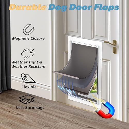 3-Flap Extra Large Dog Door Replacement Flap with Screws | Compatible with PetSafe Freedom PAC11-11040, Extreme Weather, Durable Flexible Replacement Flap, Fits 13 1/8" x 24 7/8" Doors