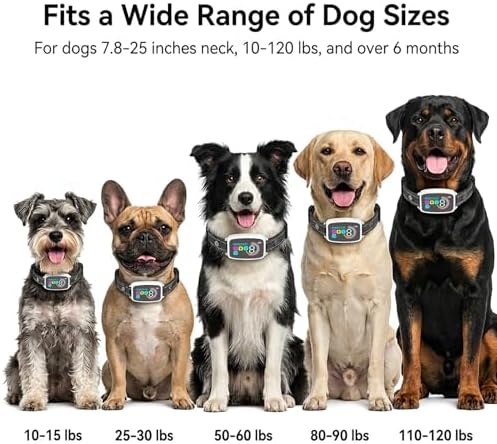 Automatic Bark Collar, with Bark Detection, for Dogs 10-120 lbs