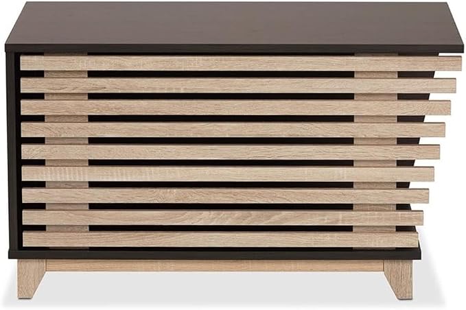 Baxton Studio Eckhart Modern and Contemporary Two-Tone Dark Brown and Oak Finished Wood Cat Litter Box Cover House