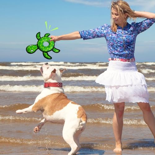 Floating Dog Squeaky Water Pool Toys Water Fetch Toys for Small Medium Dogs, Quick-Dry Waterproof, Lake & Beach Interactive Summer Dog Toy Turtle