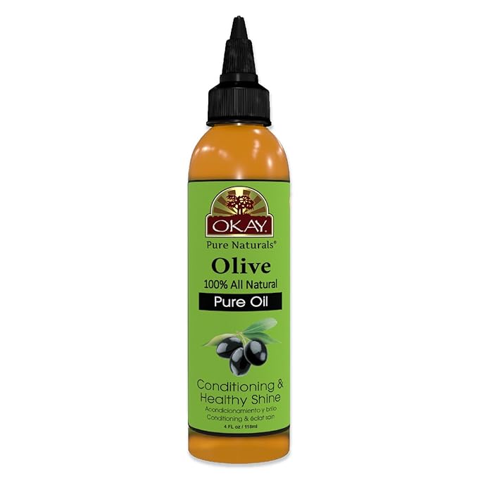 OKAY 100% Pure Natural Olive Oil for Skin & Hair - Cold Pressed Olive Oil for Skin Care, After Shower Body Moisturizer for Women & Men, Use for Massage, Hair Health - 4 Fl Oz (Pack of 1)