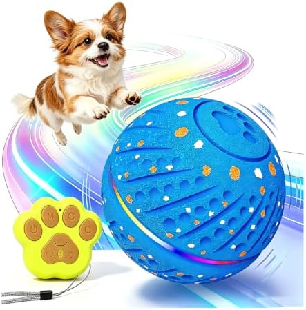 Smart Interactive Dog Toy,Smart Moving Bouncing Dogs Ball with RGB Lights, Automatic Moving, Bouncing, and Rotating,E-TPU Durable & Waterproof,for Small Medium Dogs Keep Them Busy