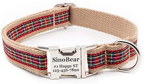 Customizable Dog Collar Laser Etched Name Material (Red Scotland)