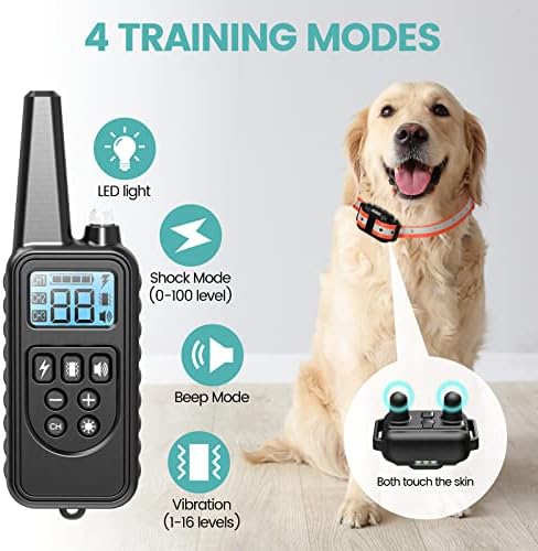 Dog Training Collar with Remote - Large Dog Shock Collar, 3 Pack
