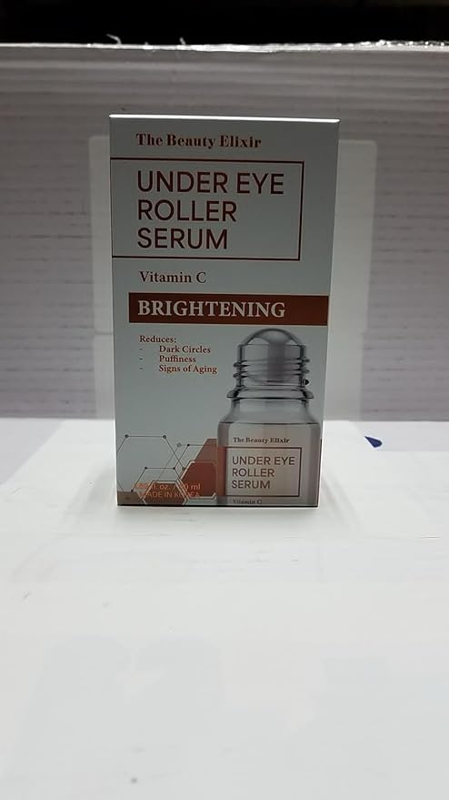 Vitamin C Eye Roller For Puffy Eyes & Dark Circles - Dermatologist Tested, Brightens Under Eyes & Crow's Feet Treatment, Natural Clean Beauty - Korean Skin Care - For All Skin Types